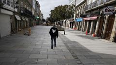 Calles sin actividad en el centro de Monforte en el primer d�a de la alerta sanitaria por el coronavirus