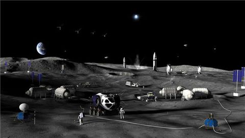 Recreaci&oacute;n de la base lunar.