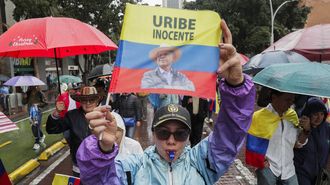 Manifestación de apoyo al expresidente Uribe a principios de agosto en Bogotá.