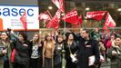 Protesta de los trabajdores de los supermercados frente al Sasec
