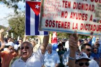 Manifestación contra el acuerdo en Miami. 