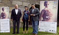 Juan Gil, Eva Soto y Luis Aragunde, ayer durante la presentacin del desfile Dilogo con el arte. 