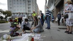 Lugar en el que cay� herido de muerte Samuel la madrugada del 3 de julio, en la zona de Riazor, en A Coru�a.