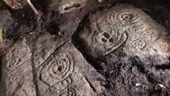 Parte de los grabados del petroglifo de Somontemo II.