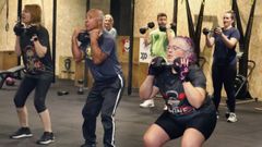 J�venes y mayores en�pleno entrenamiento