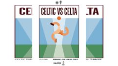 Cartel do Celtic-Celta de Europa League.