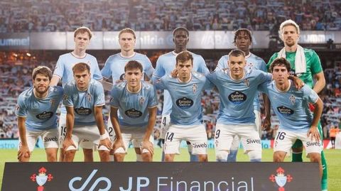Alineaci�n del Celta ante el Athletic Club en Bala�dos.