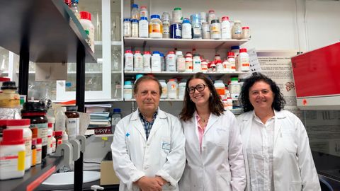De izquierda a derecha, los investigadores Fernando Fierro, Victoria Antu�a, Mar�a Teresa Andr�s