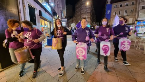 Un instante de la marcha por las calles de Pontevedra.