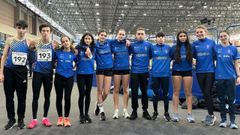 Integrantes del Ribeira Atletismo en el control de marcas celebrado en Ourense.