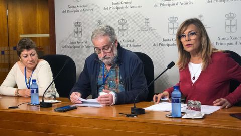  Txema Rosell, del Grupo de Inmatriculaciones, en el centro, junto a la diputada �ngela Vallina