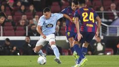 El futbolista del Celta Ferran Jutgl�, durante el partido ante el Barcelona en el Camp Nou.