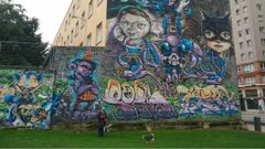 Graffitis en el aparcamiento de Peritos