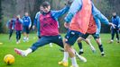 Homenchenko, en un entrenamiento del Real Oviedo