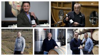 De izquierda a derecha, arriba, Rafael Palacios triunfa con Sorte O Soro, 100 puntos Parker y&nbsp;Rodrigo M&eacute;ndez, logr&oacute; 100 puntos en la gu&iacute;a Pe&ntilde;&iacute;n con O Raio da Vella. Abajo, Pedro Rodr&iacute;guez elabor&oacute; el mejor vino de Espa&ntilde;a, seg&uacute;n James Suckling; Jos&eacute; Luis Mateo est&aacute; siempre en los mejores puestos de los cert&aacute;menes y los hermanos Javier y Etelvino Gonz&aacute;lez, que obtuvieron el t&iacute;tulo de mejor vino blanco de Espa&ntilde;a en el 2022.