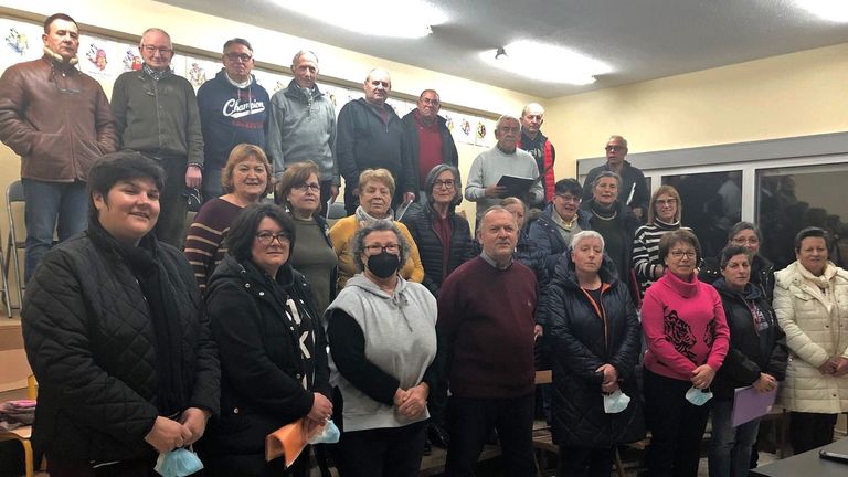 La Coral de Melide en un ensayo en el ao 2022