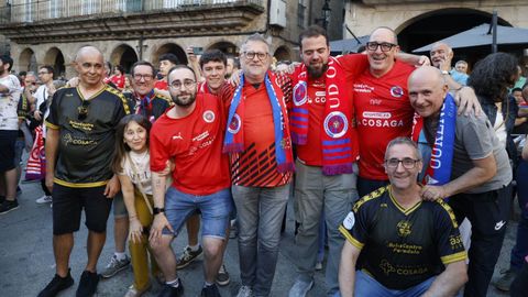 Celebraci�n del ascenso de la UD Ourense a Primera Federaci�n en la plaza Mayor de la ciudad.