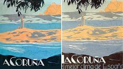 Los dos carteles de �lvaro Cebreiro. A la derecha el original