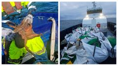 Las operaciones contra el furtivismo de Gardacostas de Galicia permitieron el decomiso de especies como pulpo