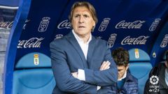 Sergio Egea en el banquillo del Carlos Tartiere