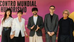 Los premiados Nikki Garc�a (El Mundo Today), Malena Alterio, el presentador Luis Piedrahita, Xavi Puig (El Mundo Today) y Daniele Finzi Pasca.