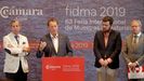 De izquierda a derecha, Pedro Lpez Ferrer, Flix Baragao, lvaro Alonso y Hugo Fontela, ayer, en la presentacin de la 63 Feria Internacional de Muestras de Asturias