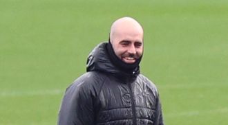 Claudio Gir�ldez, en un entrenamiento del Celta.