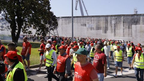 La manifestaci�n del metal por el centro de Ferrol