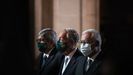 De izquierda a derecha, el presidente del Parlamento portugu�s, Eduardo Ferro; el presidente de la Rep�blica, Marcelo Rebelo de Sousa, y el primer ministro, Ant�nio Costa