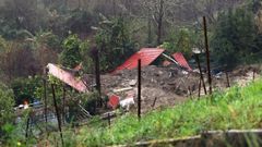 Imagen del estado en el que qued� la vivienda en O Morrazo