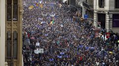 Manifestaci�n en Barcelona en apoyo a los refugiados