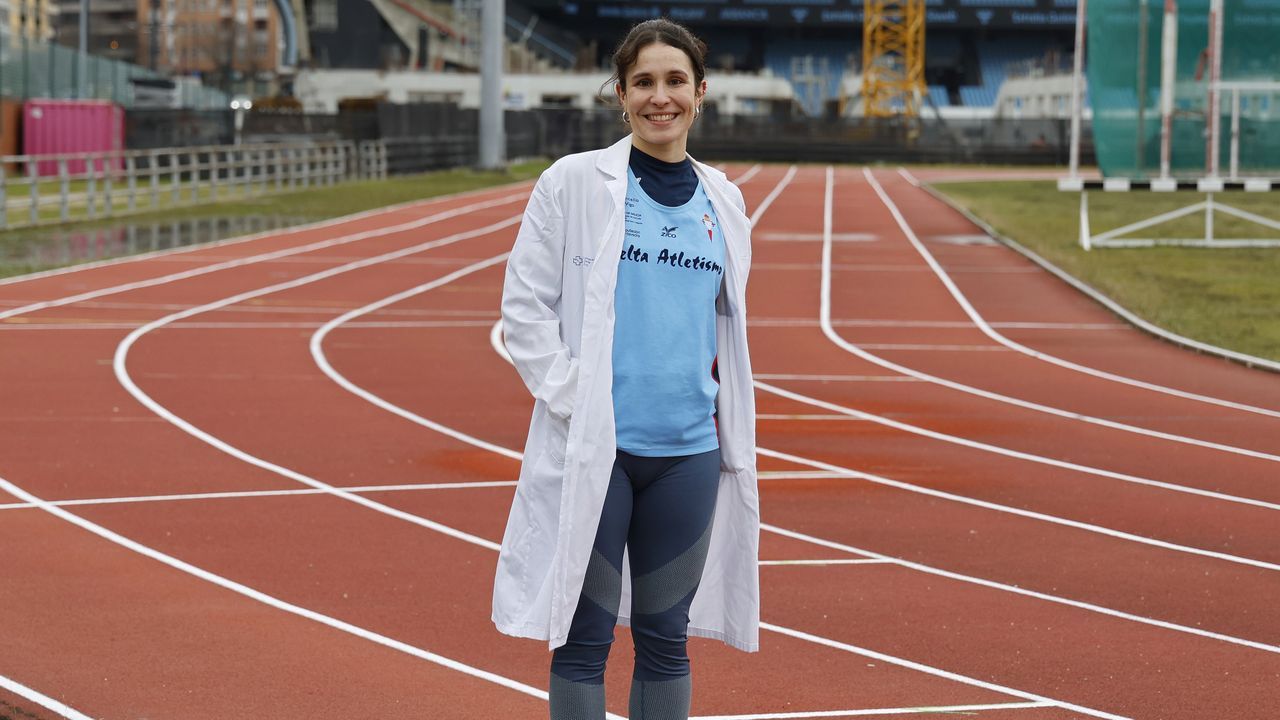 Mar Chillón, campeona de marcha con bata blanca