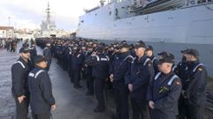 El muelle n�mero 4 del Arsenal es utilizado habitualmente para el recibimiento y despedida de las fragatas en sus despliegues. En la foto, salida de la F-101 para un despliegue el pasado a�o.