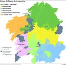 Zonas de l�neas de transporte en Galicia