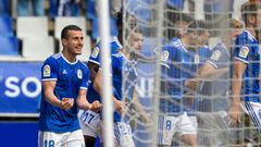 Gol Christian Fernandez Real Oviedo Nastic Carlos Tartiere.Christian Fern�ndez, celebra su gol frente al N�stic
