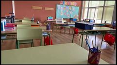Una de las aulas del colegio p�blico de A Pobra do Broll�n