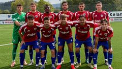 El once inicial del Berganti�os ante el Gernika, el pasado domingo en Urbieta (2-2)