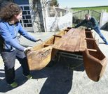Fernando Ibarra construy� la barca de dornas en la aldea de Fornas, en Chantada. 
