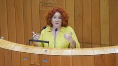 La portavoz en Sanidade del BNG, Montse Prado, durante una intervenci�n en un pleno parlamentario.