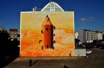 Marcos Couso, Sokram, traballou con pintura pl�stica cun compresor e tam�n con esprai