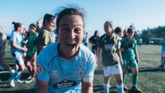 Sara �lvarez, Mu�i, celebrando un triunfo de As Celtas en A Madroa.