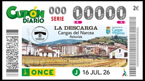 El cup�n de la ONCE homenajea a la descarga de Cangas del Narcea