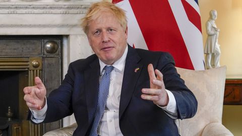 El primer ministro brit�nico, Boris Johnson, este lunes, en Downing Street