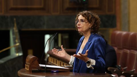 La ministra de Hacienda, Mar�a Jes�s Montero, interviene en la sesi�n del Congreso del pasado mi�rcoles.