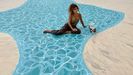 Lorena Castro, directora de la firma The Old Van, dando los �ltimos toques al �beach club� que est�n preparando en el exterior de Marineda City
