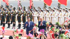 Ceremonia de bienvenida de Xi a Trump.