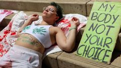 Manifestante pro aborto en Austin (Texas)