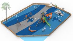Recreaci�n del parque infantil.