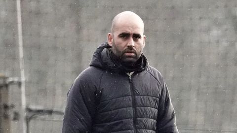 Claudio Gir�ldez, en un entrenamiento del Celta en la Cidade Deportiva Afouteza.