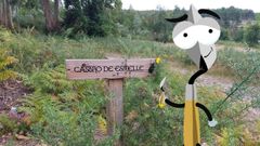 Fotomontaje de la mascota del �arque�dromo�, Paletinus, en el castro de Esmelle